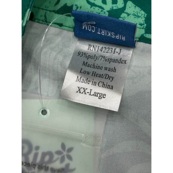 NWT Rip Skirt Womens Hibiscus Green Floral Stretch Wrap Mini Skirt Size XX-Large - Picture 5 of 8
